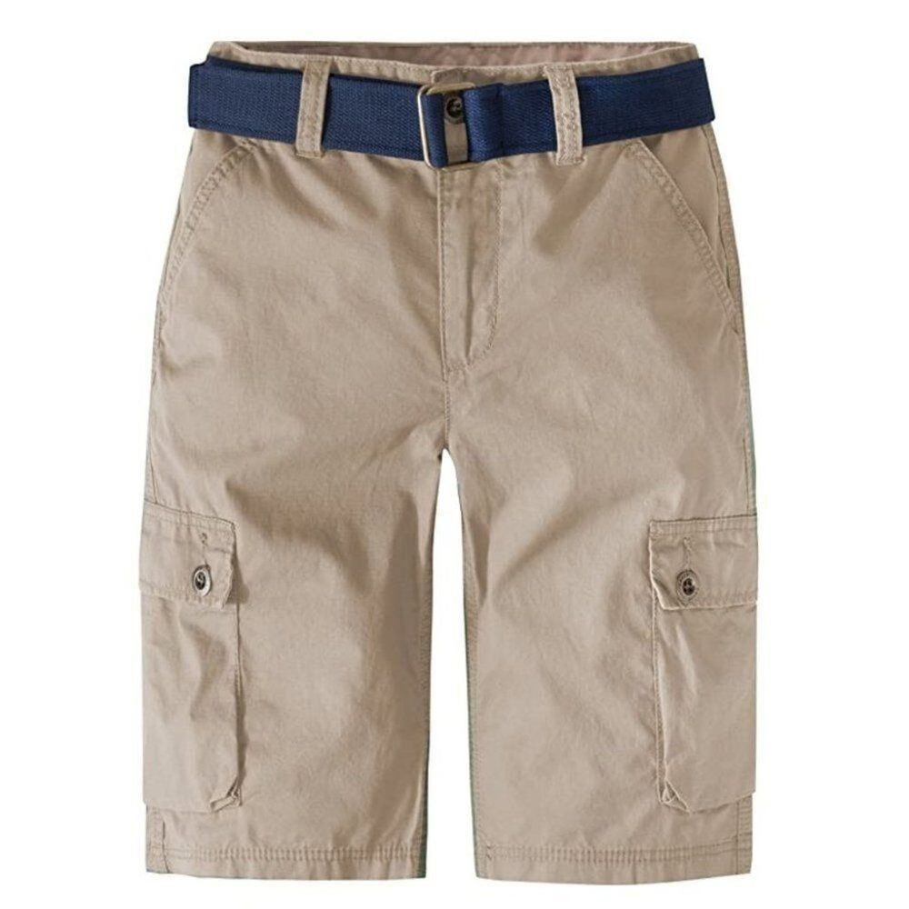 Levi's Boys Belted Cargo Shorts Size 6 Reg Khaki Cotton Casual Summer School New